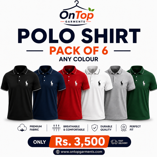 Premium Polo Shirts — Pack of 6