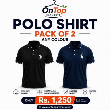 Premium Polo Shirts — Pack of 2