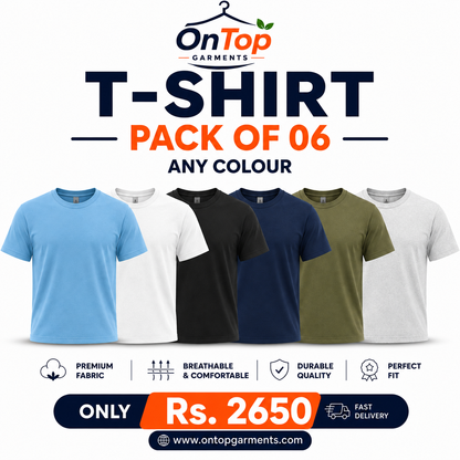 Premium T-Shirts — Pack of 6
