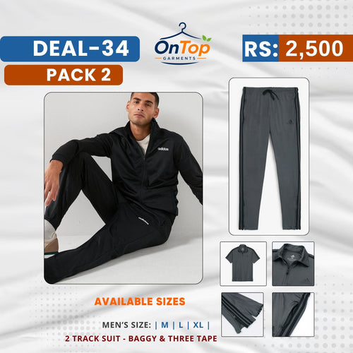 • Navy Blue &amp; Black Contrast Tracksuit